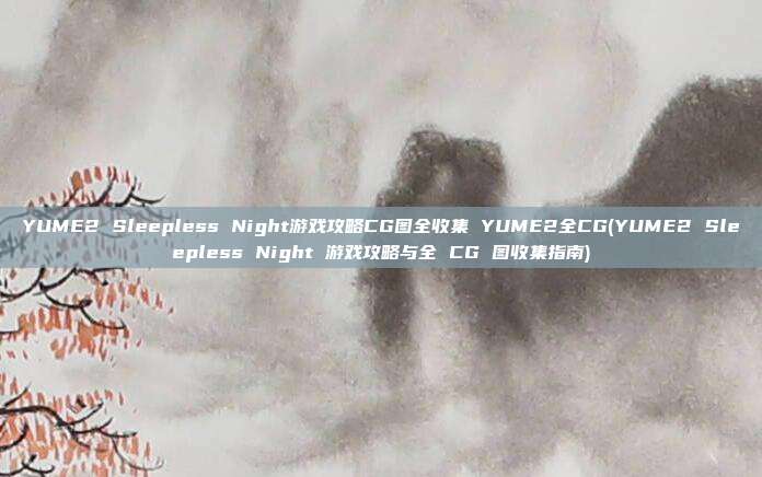 YUME2 Sleepless Night游戏攻略CG图全收集 YUME2全CG(YUME2 Sleepless Night 游戏攻略与全 CG 图收集指南)