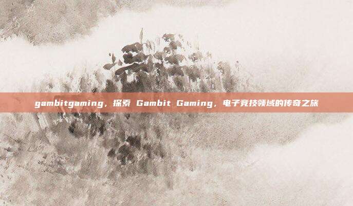 gambitgaming，探索 Gambit Gaming，电子竞技领域的传奇之旅